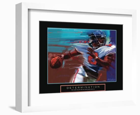 Determination - Quarterback-Bill Hall-Framed Art Print