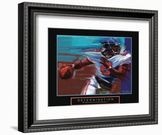 Determination - Quarterback-Bill Hall-Framed Art Print