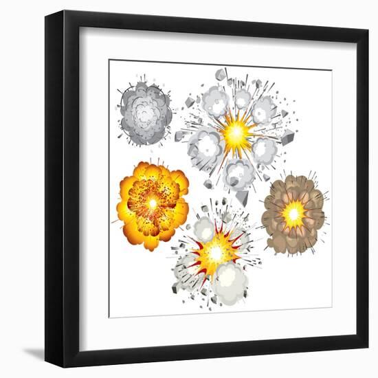 Detonation of Bomb, Fuel, Dynamite, Gas, Eruption-PILart-Framed Art Print