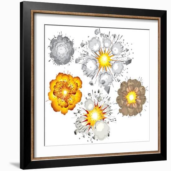 Detonation of Bomb, Fuel, Dynamite, Gas, Eruption-PILart-Framed Art Print