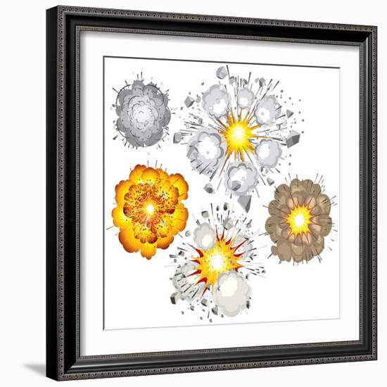 Detonation of Bomb, Fuel, Dynamite, Gas, Eruption-PILart-Framed Art Print