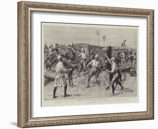 Detraining the Mules of the 32nd Field Battery Royal Artillery at the Atbara Camp-Frank Dadd-Framed Giclee Print