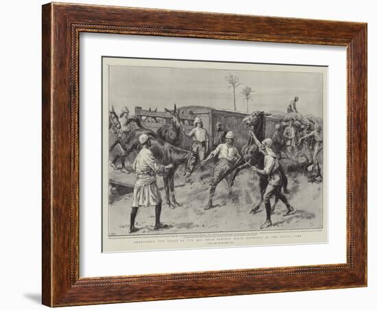 Detraining the Mules of the 32nd Field Battery Royal Artillery at the Atbara Camp-Frank Dadd-Framed Giclee Print