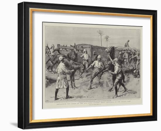 Detraining the Mules of the 32nd Field Battery Royal Artillery at the Atbara Camp-Frank Dadd-Framed Giclee Print