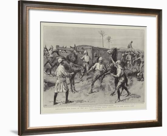 Detraining the Mules of the 32nd Field Battery Royal Artillery at the Atbara Camp-Frank Dadd-Framed Giclee Print