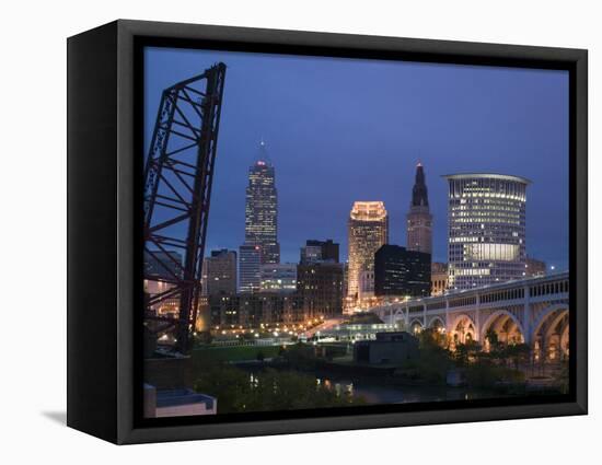 Detroit Avenue Bridge, Cleveland, Ohio, USA-Walter Bibikow-Framed Premier Image Canvas