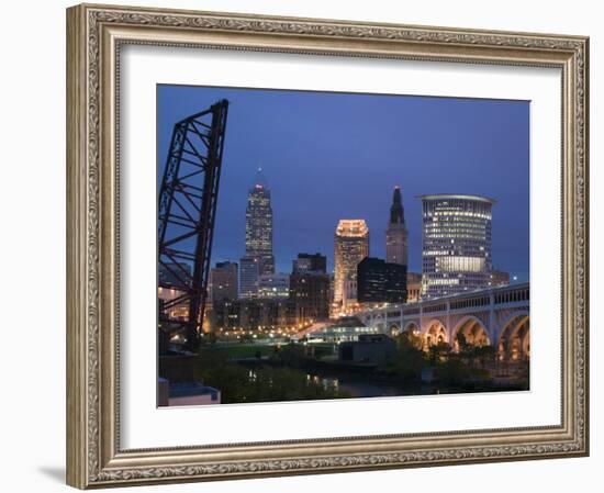 Detroit Avenue Bridge, Cleveland, Ohio, USA-Walter Bibikow-Framed Photographic Print