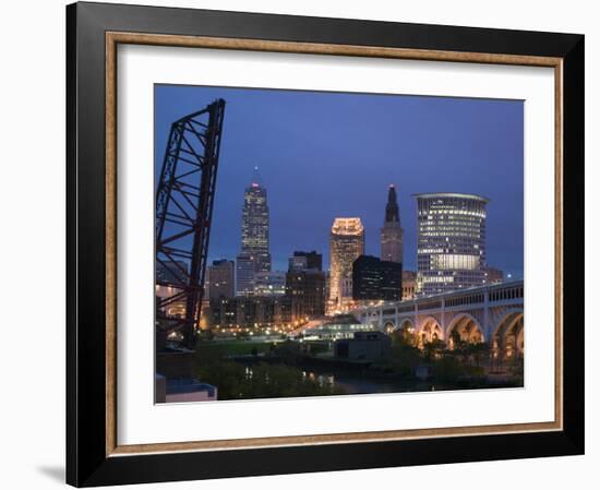 Detroit Avenue Bridge, Cleveland, Ohio, USA-Walter Bibikow-Framed Photographic Print