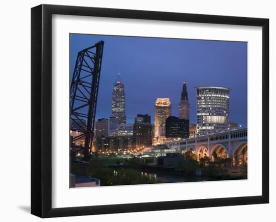 Detroit Avenue Bridge, Cleveland, Ohio, USA-Walter Bibikow-Framed Photographic Print