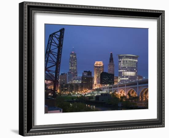 Detroit Avenue Bridge, Cleveland, Ohio, USA-Walter Bibikow-Framed Photographic Print