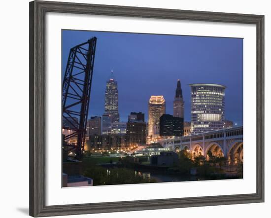 Detroit Avenue Bridge, Cleveland, Ohio, USA-Walter Bibikow-Framed Photographic Print