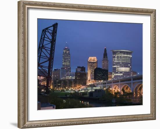 Detroit Avenue Bridge, Cleveland, Ohio, USA-Walter Bibikow-Framed Photographic Print