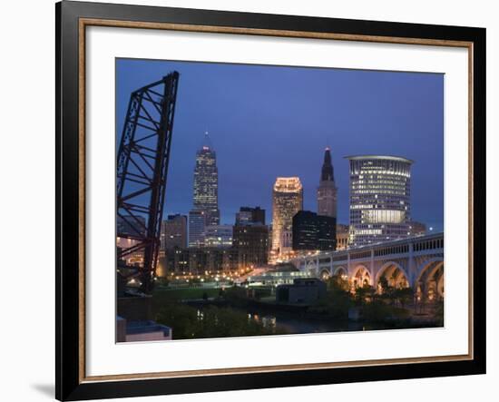 Detroit Avenue Bridge, Cleveland, Ohio, USA-Walter Bibikow-Framed Photographic Print