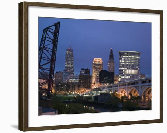 Detroit Avenue Bridge, Cleveland, Ohio, USA-Walter Bibikow-Framed Photographic Print