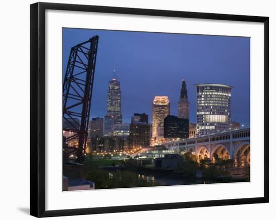 Detroit Avenue Bridge, Cleveland, Ohio, USA-Walter Bibikow-Framed Photographic Print