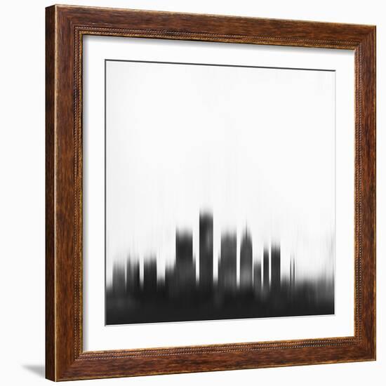 Detroit City Skyline - Black-NaxArt-Framed Art Print