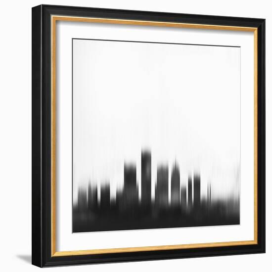 Detroit City Skyline - Black-NaxArt-Framed Art Print