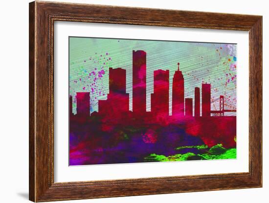 Detroit City Skyline-NaxArt-Framed Art Print