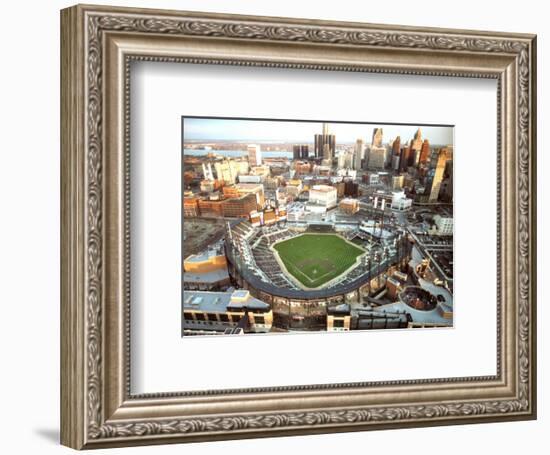 Detroit - First Night Game at Comerica Park-Mike Smith-Framed Art Print