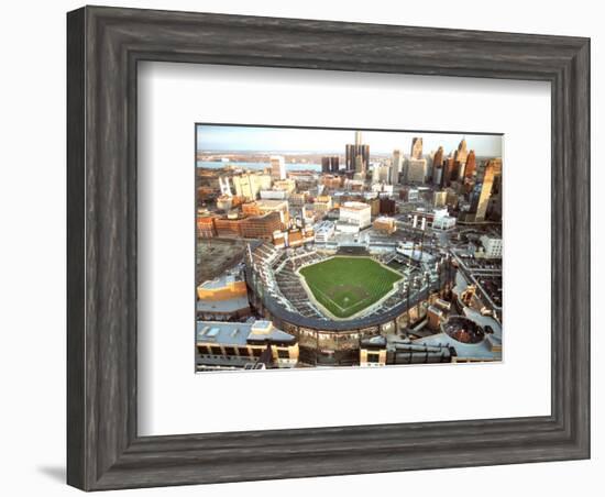 Detroit - First Night Game at Comerica Park-Mike Smith-Framed Art Print