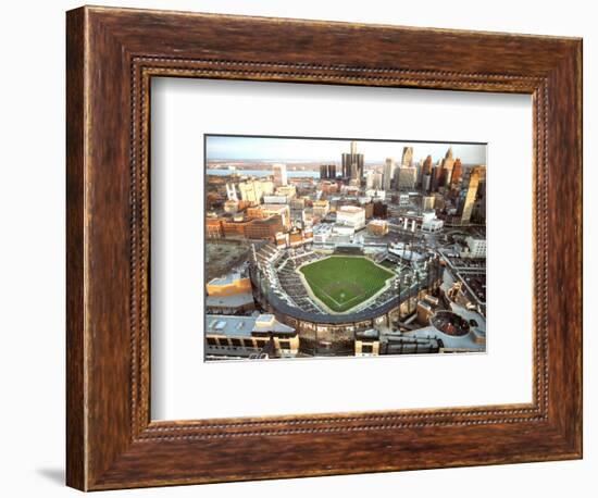 Detroit - First Night Game at Comerica Park-Mike Smith-Framed Art Print