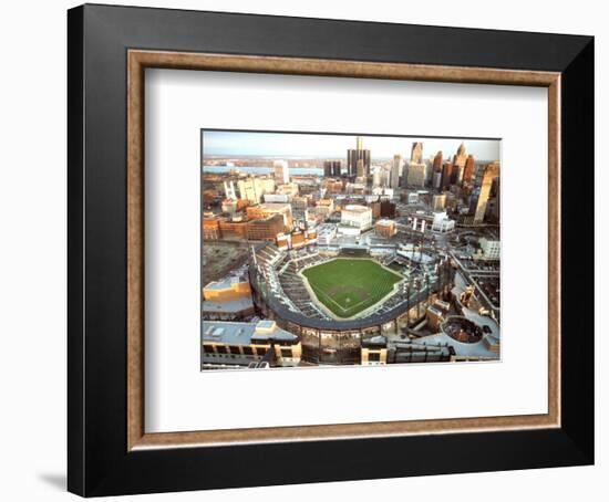 Detroit - First Night Game at Comerica Park-Mike Smith-Framed Art Print