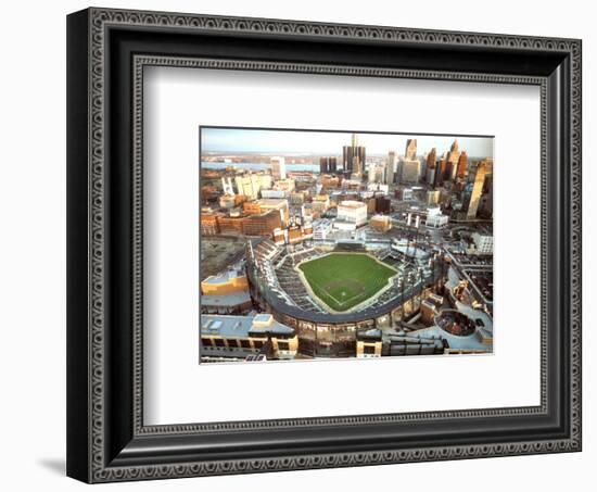 Detroit - First Night Game at Comerica Park-Mike Smith-Framed Art Print