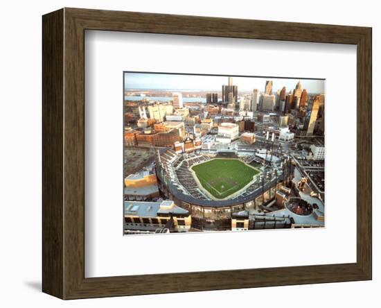 Detroit - First Night Game at Comerica Park-Mike Smith-Framed Art Print