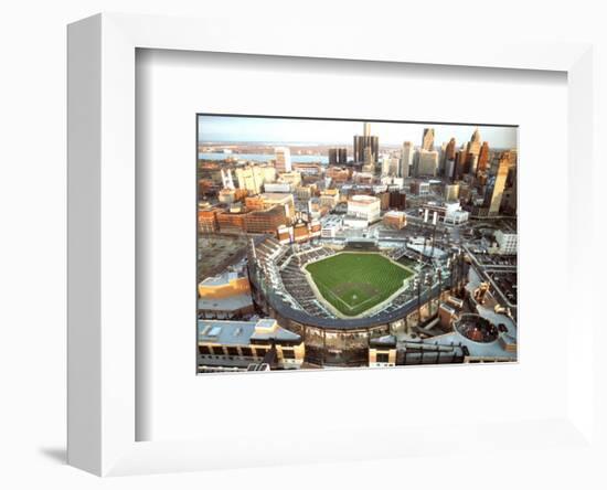 Detroit - First Night Game at Comerica Park-Mike Smith-Framed Art Print