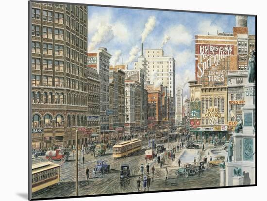 Detroit Looking North On Woodward-Stanton Manolakas-Mounted Giclee Print