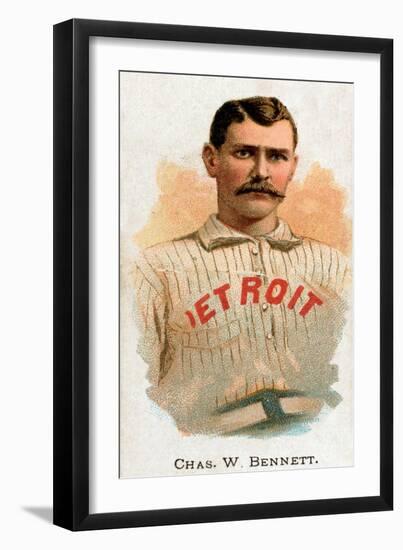 Detroit, MI, Detroit Wolverines, Chas. W. Bennett, Baseball Card-Lantern Press-Framed Art Print