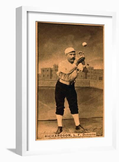 Detroit, MI, Detroit Wolverines, Hardy Richardson, Baseball Card-Lantern Press-Framed Art Print