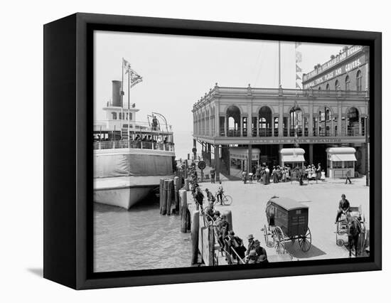 Detroit, Mich., Belle Isle Ferry Dock-null-Framed Stretched Canvas