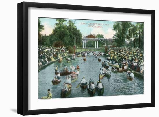 Detroit, Michigan, Belle Isle Park View of a Band Concert-Lantern Press-Framed Art Print