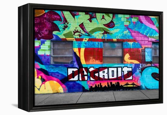 Detroit, Michigan - Graffiti Art-Lantern Press-Framed Stretched Canvas