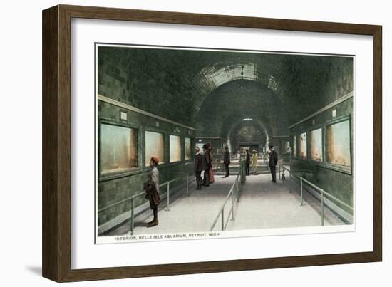 Detroit, Michigan, Interior View of the Belle Isle Aquarium-Lantern Press-Framed Art Print