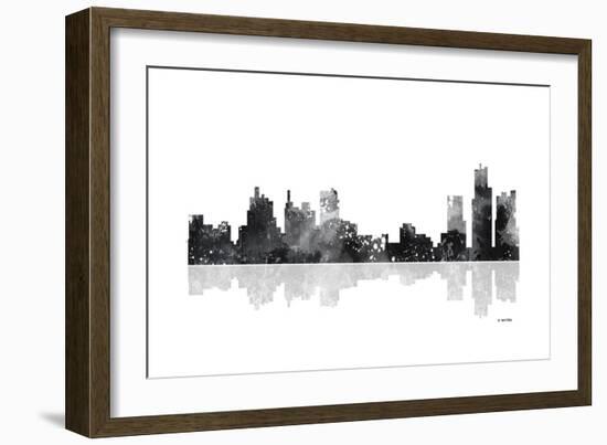 Detroit Michigan Skyline BG 1-Marlene Watson-Framed Giclee Print