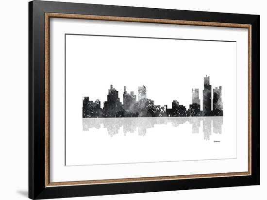 Detroit Michigan Skyline BG 1-Marlene Watson-Framed Giclee Print