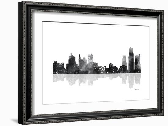 Detroit Michigan Skyline BG 1-Marlene Watson-Framed Giclee Print