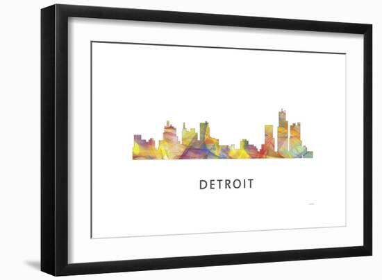 Detroit Michigan Skyline-Marlene Watson-Framed Giclee Print