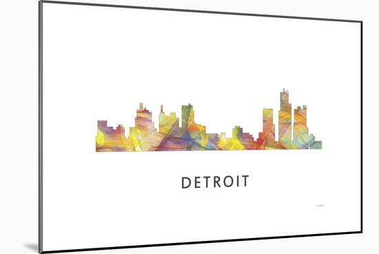 Detroit Michigan Skyline-Marlene Watson-Mounted Giclee Print