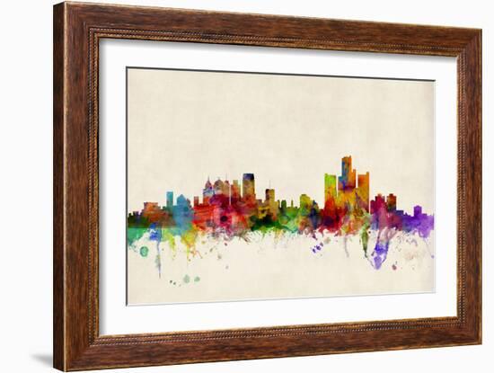 Detroit Michigan Skyline-Michael Tompsett-Framed Art Print