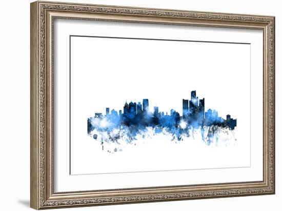 Detroit Michigan Skyline-Michael Tompsett-Framed Art Print