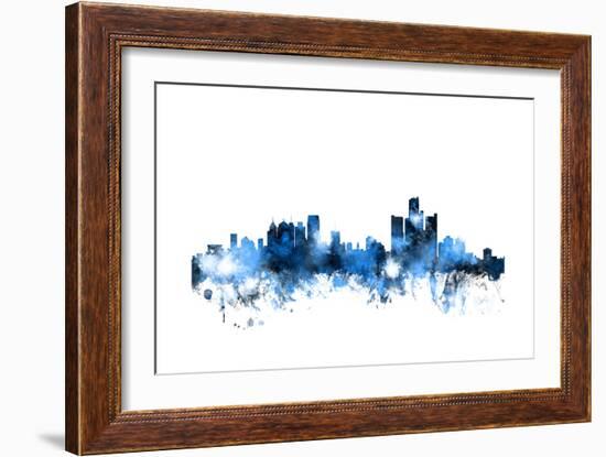 Detroit Michigan Skyline-Michael Tompsett-Framed Art Print
