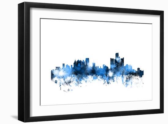 Detroit Michigan Skyline-Michael Tompsett-Framed Art Print