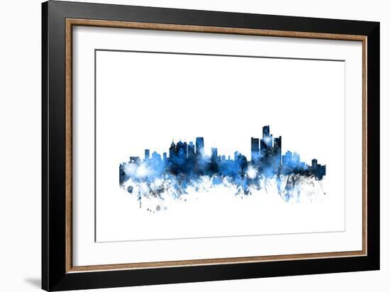 Detroit Michigan Skyline-Michael Tompsett-Framed Art Print