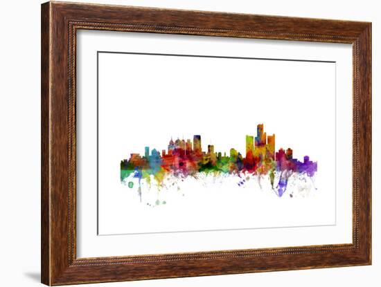 Detroit Michigan Skyline-Michael Tompsett-Framed Art Print