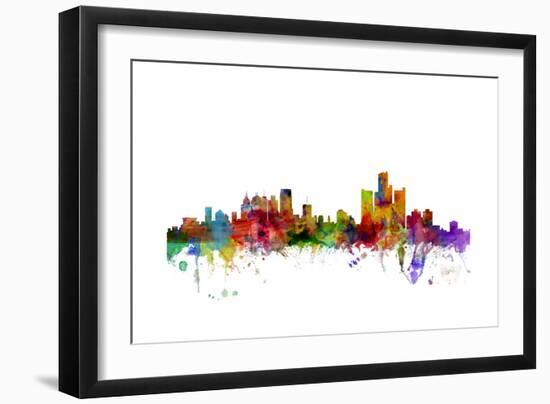 Detroit Michigan Skyline-Michael Tompsett-Framed Art Print