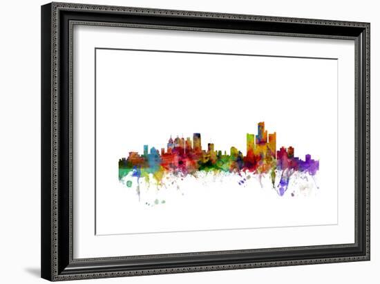 Detroit Michigan Skyline-Michael Tompsett-Framed Art Print