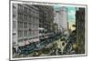 Detroit, Michigan - Woodward Avenue South Scene-Lantern Press-Mounted Art Print